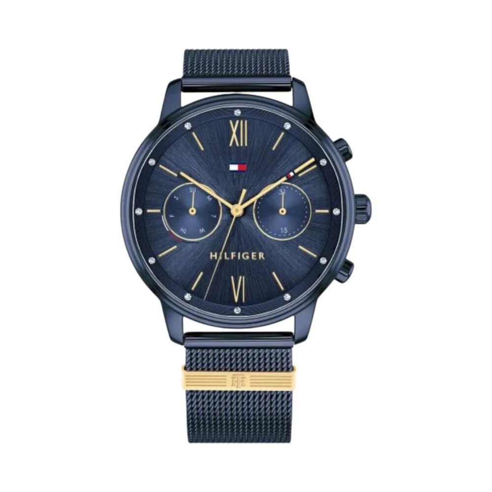 RELOJ TOMMY HILFIGER PARA DAMA EN ACERO PULSO EN MALLA AZUL REY