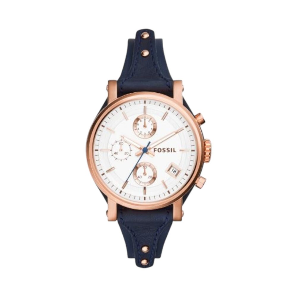 RELOJ FOSSIL DAMA EN CUERO AZUL OSCURO