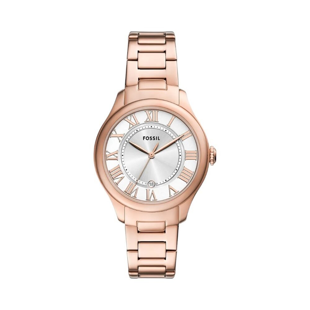 RELOJ FOSSIL DAMA EN ACERO ORO ROSA NUMEROS ROMANOS